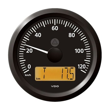 VERATRON 3-3/8" (85 mm) ViewLine Speedometer - 0 to 120 KMH - 12/24V - Black Dial &amp; Triangular B A2C59512369
